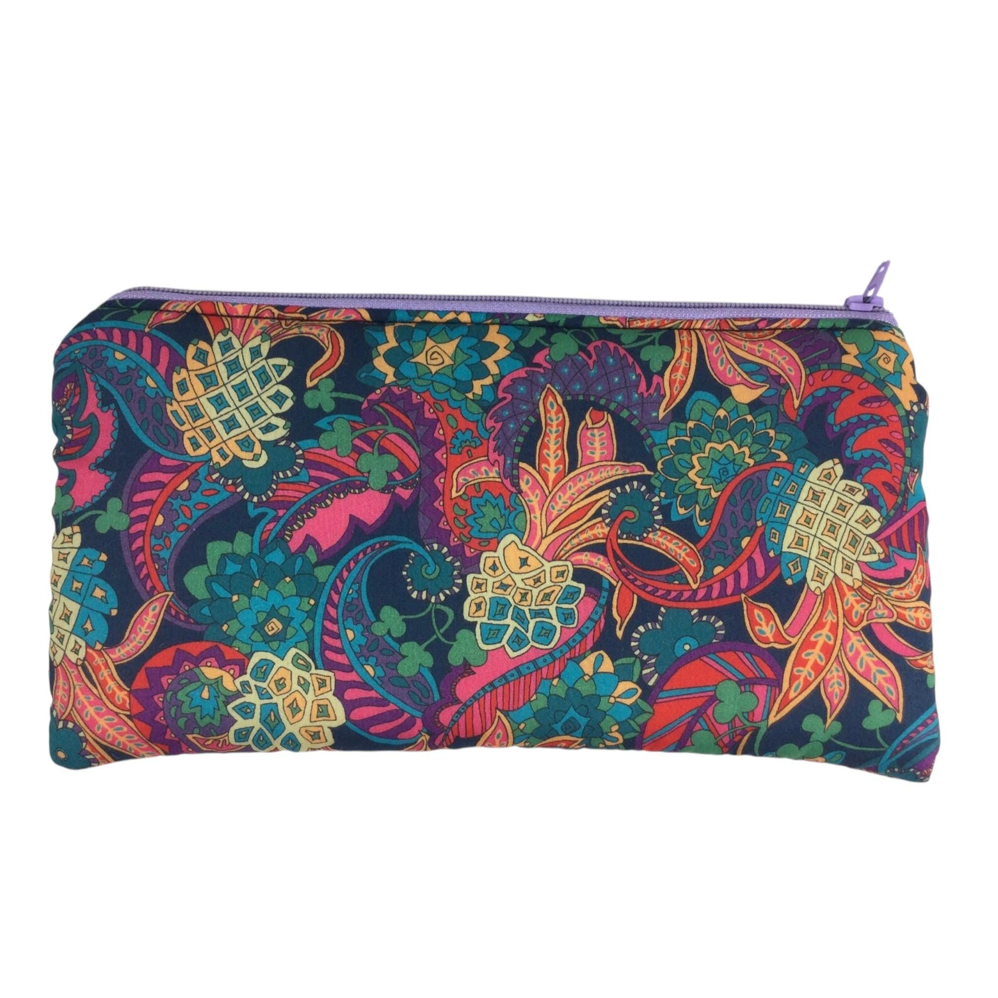 Liberty fabric zip pouch to fit larger phones, floral makeup pouch, pencil  case, notions holder, bag organiser, sunglasses, privacy pouch