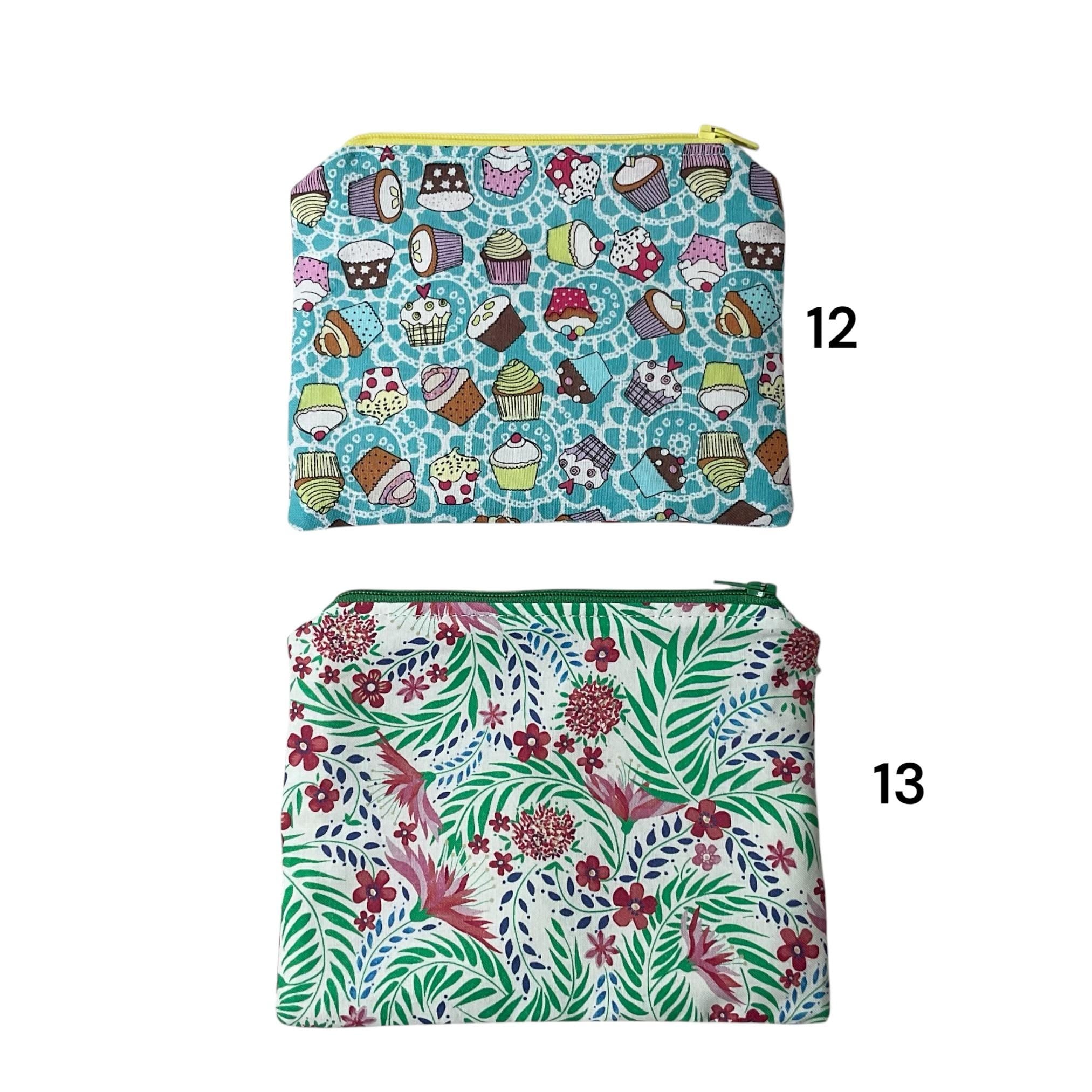 Small zip pouch for storing crafting notions and knitting notions case, Owl coin pouch, cow handbag organiser, small makeup bag, sewing gift