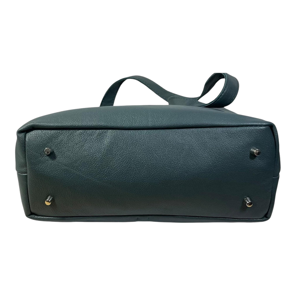 Tote bag made of genuine leather, medium sized brown shoulder bag