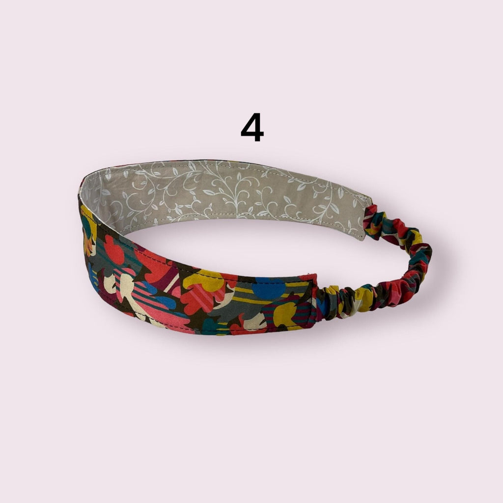 Ladies Liberty fabric elasticated hairband adult headband, no pinch fabric floral reversible