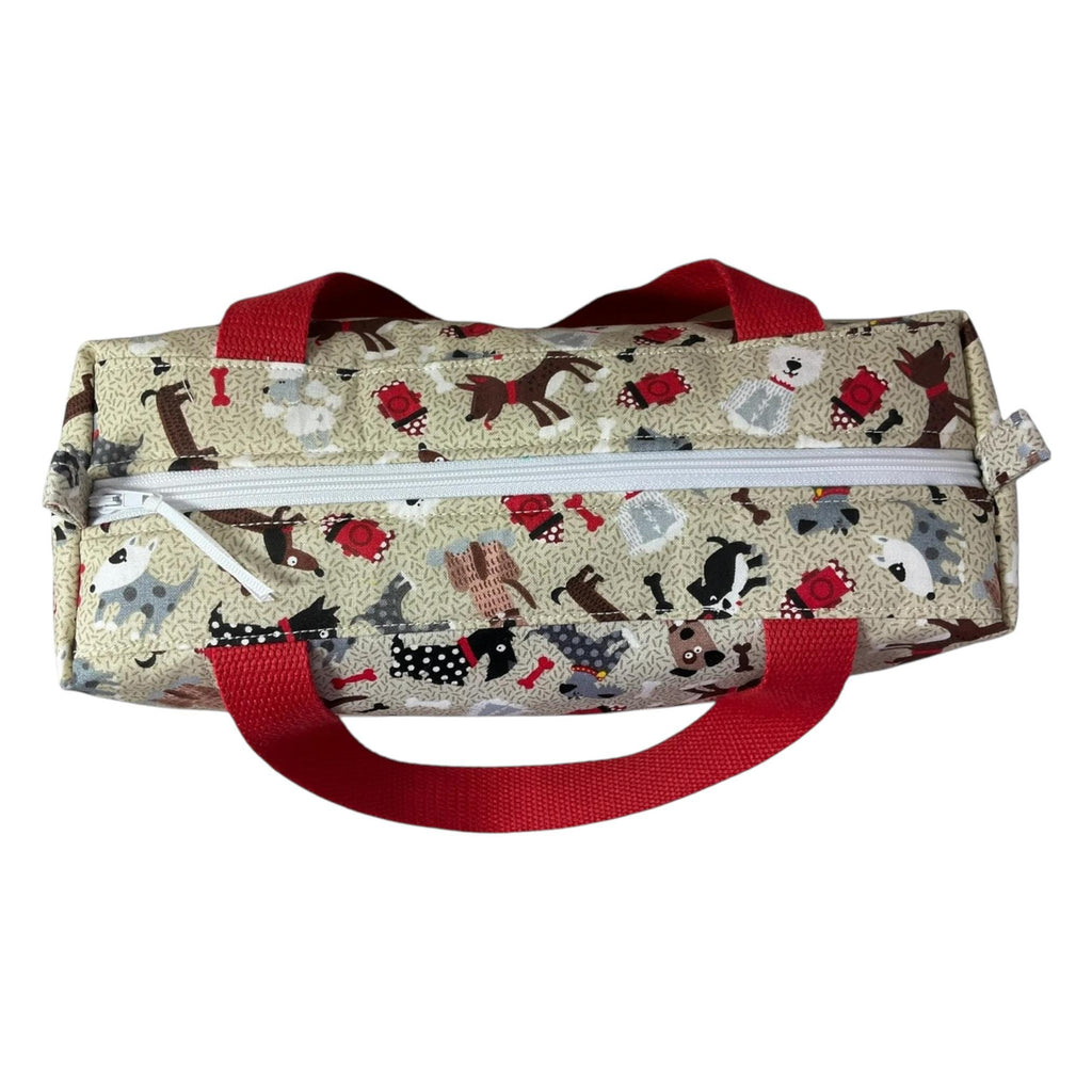 Large dog toiletries bag with handles and zip pocket, dog print Waterproof lined wash pouch, camping  ladies  gift, womens sponge bag