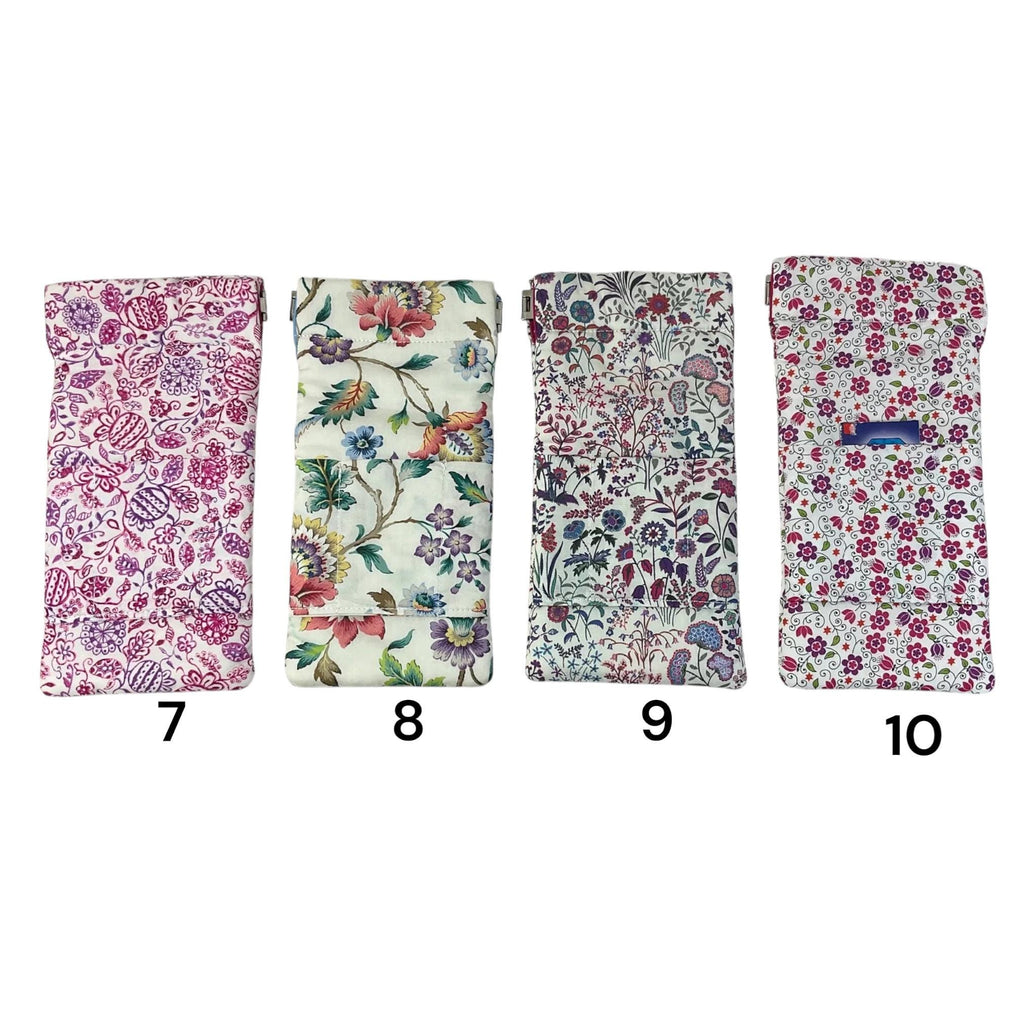 Glasses cases in Liberty floral fabric, snap shut spectacles pouch, sunglasses flex frame, ladies eyeglasses holder, women's gift,