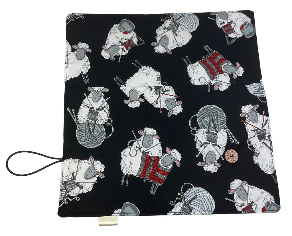 Interchangeable knitting needle case with knitting  sheep, 2 sets, addi case, chiagoo wallet, knit pro organiser pouch, hiya hiya case,