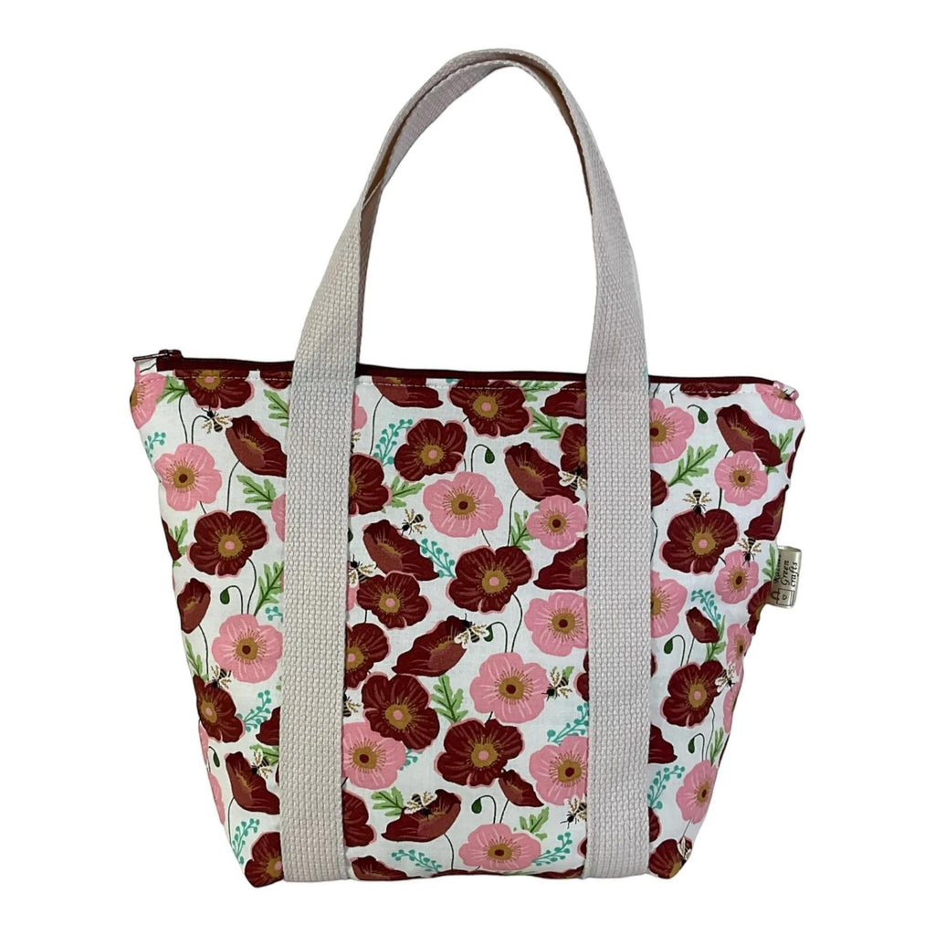 Handmade Floral Bee Toiletry Bag: Large Zip Makeup Pouch