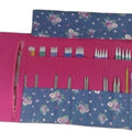 Floral interchangeable and double pointed needle case, knitting needle pouch, hiya hiya case, knit pro wallet, sock needle case