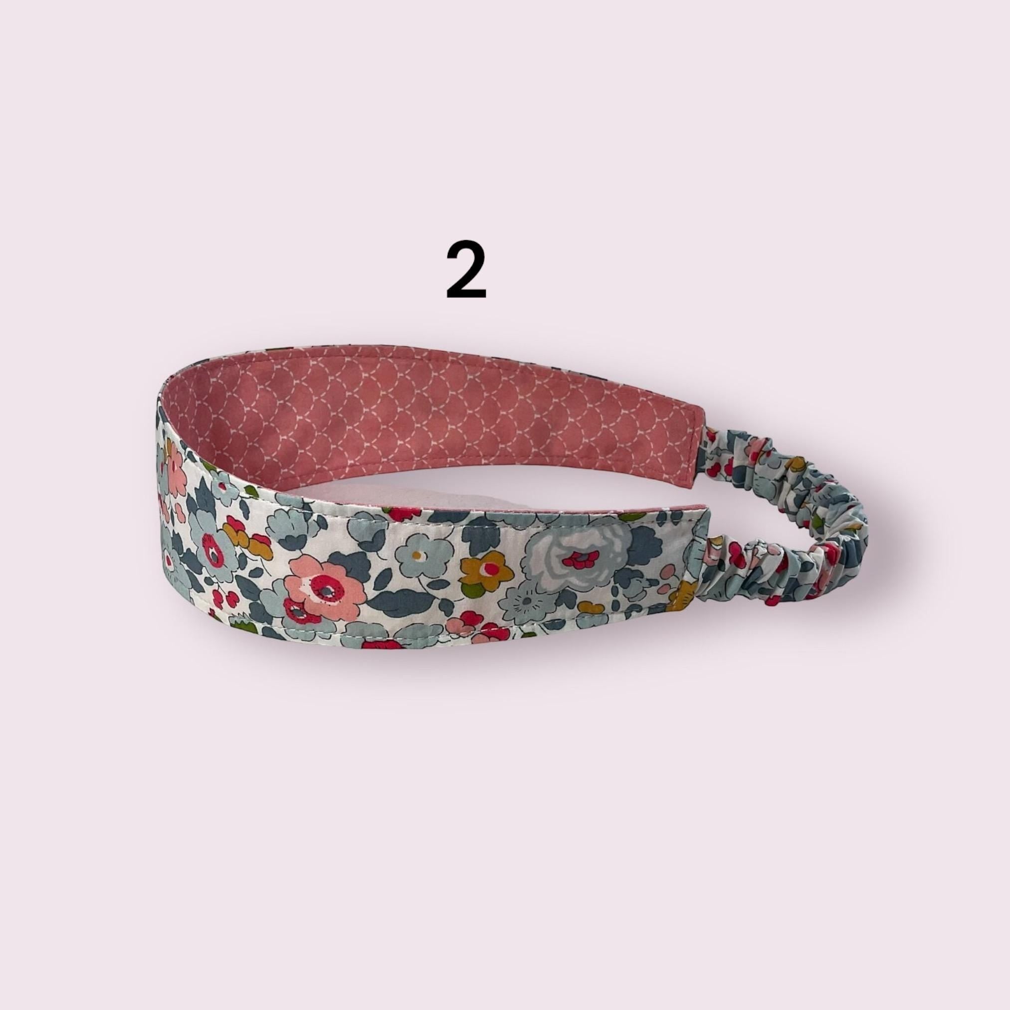 Ladies Liberty fabric elasticated hairband adult headband, no pinch fabric floral reversible