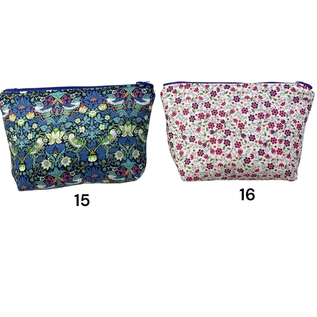 Cosmetics bag in floral Liberty prints,small floral wash pouch, waterproof zipped travel bag, Makeup storage, pretty ladies gift