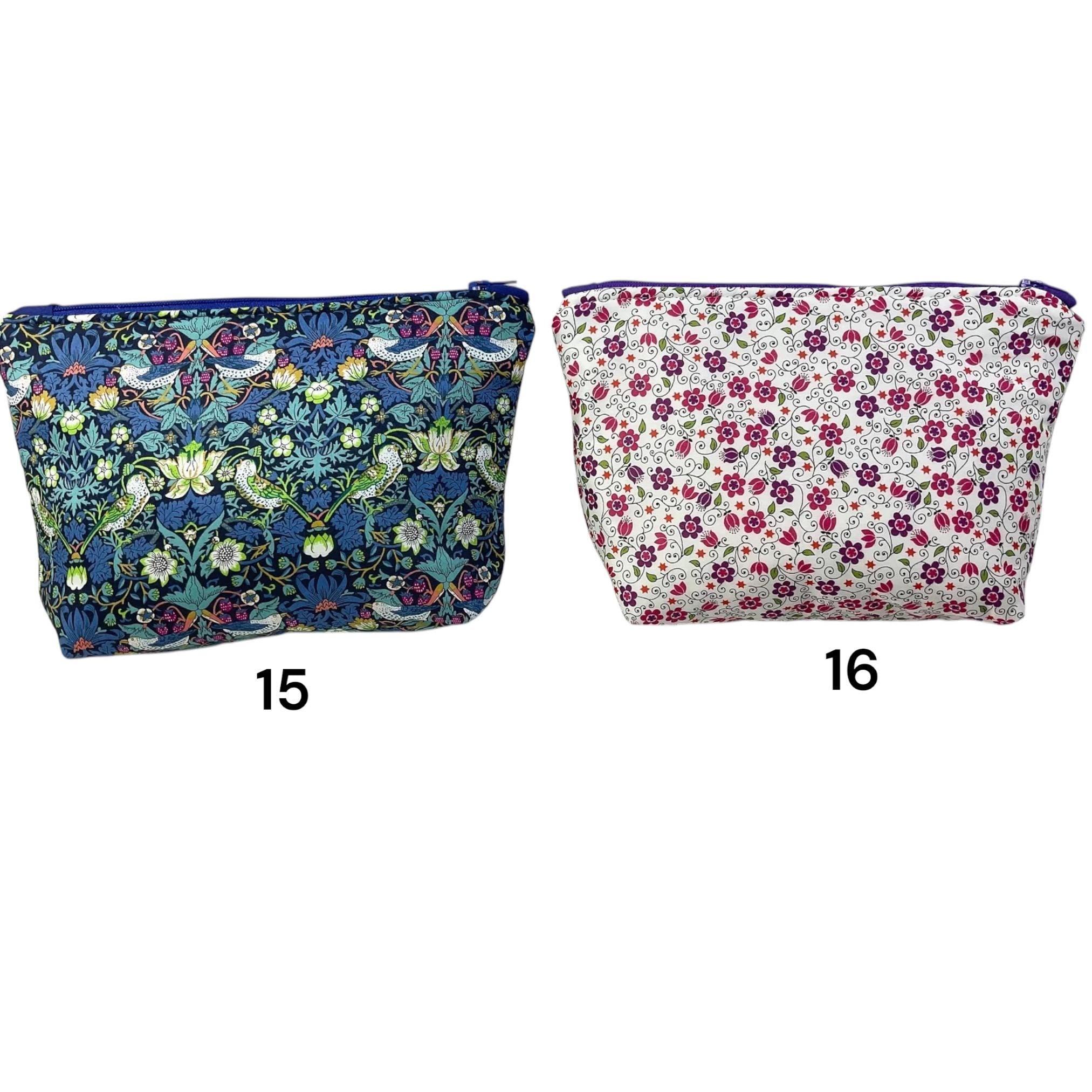 Cosmetics bag in floral Liberty prints,small floral wash pouch, waterproof zipped travel bag, Makeup storage, pretty ladies gift