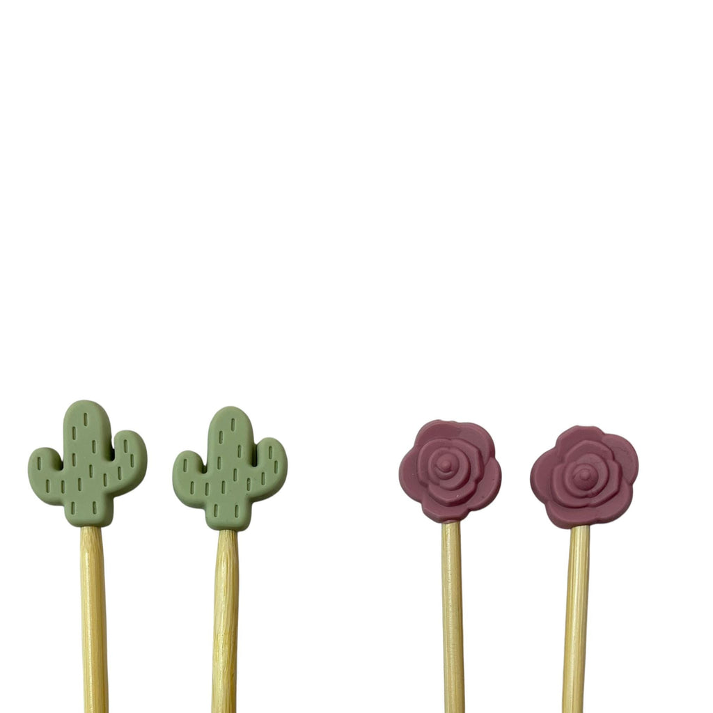 Floral stitch stopper, sunflower needle point protector, daisy knitting needle stitch stopper