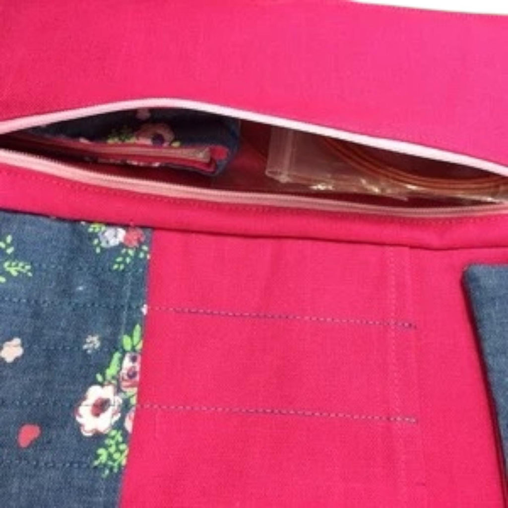 Floral interchangeable and double pointed needle case, knitting needle pouch, hiya hiya case, knit pro wallet, sock needle case