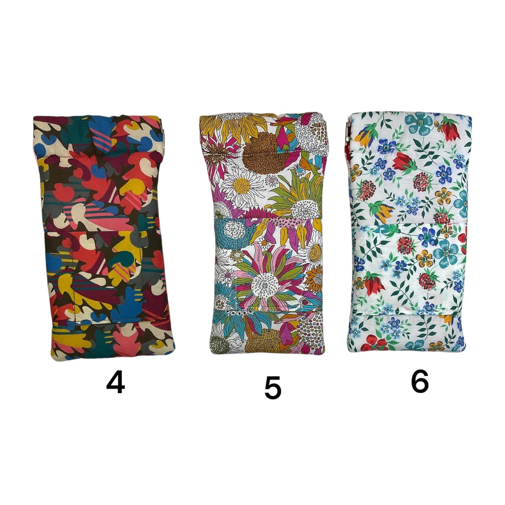 Glasses cases in Liberty floral fabric, snap shut spectacles pouch, sunglasses flex frame, ladies eyeglasses holder, women's gift,