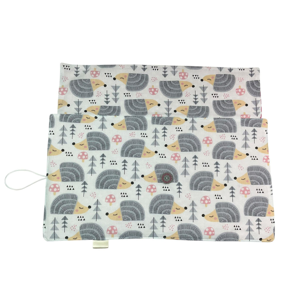 fixed Circular knitting needle case with hedgehogs, sock needles roll, needle wallet, knitters gift, needle holder,