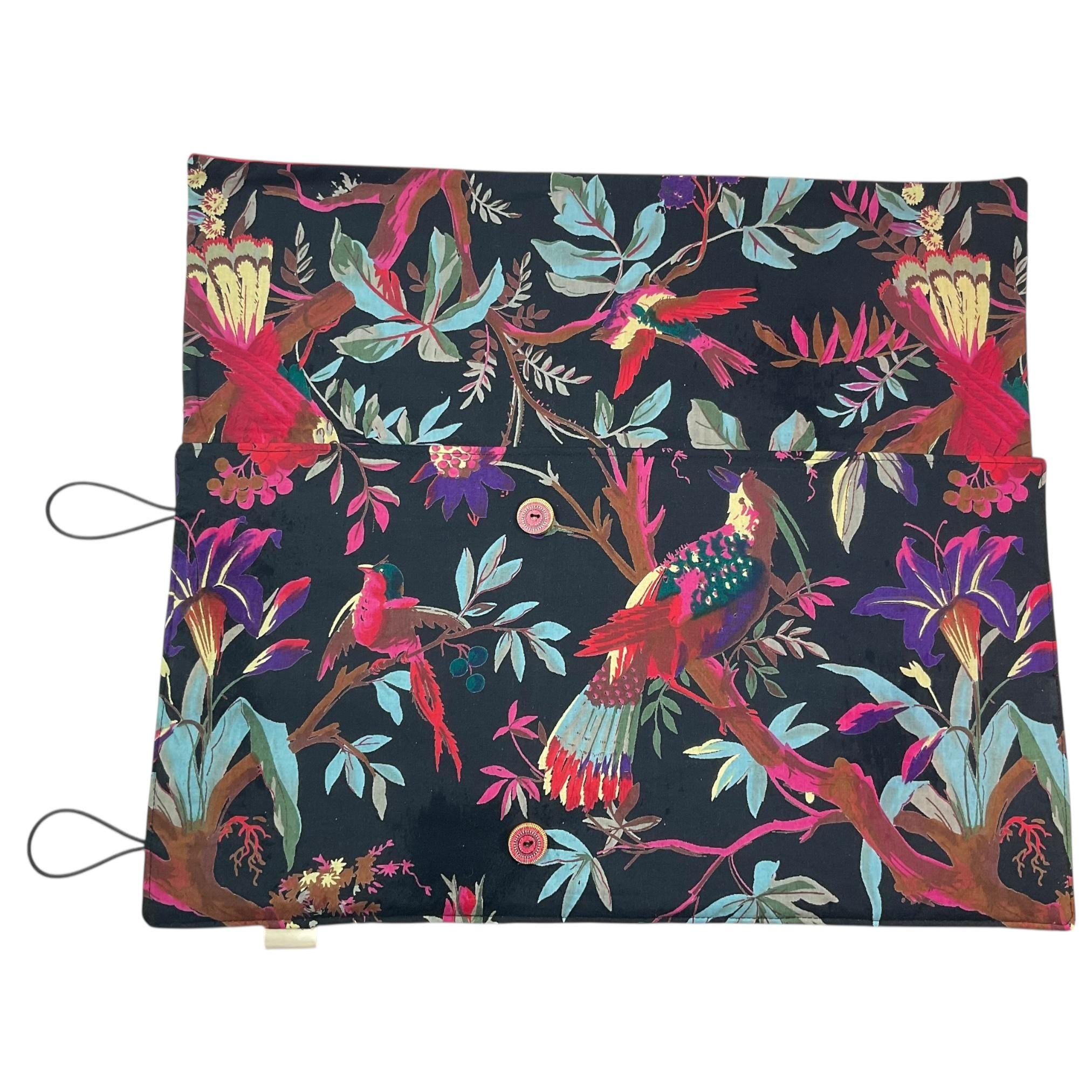 Double pointed case, floral and bird DPN Case, knitting needle case, crochet hook case, knitting roll, needle organiser, sock needle case