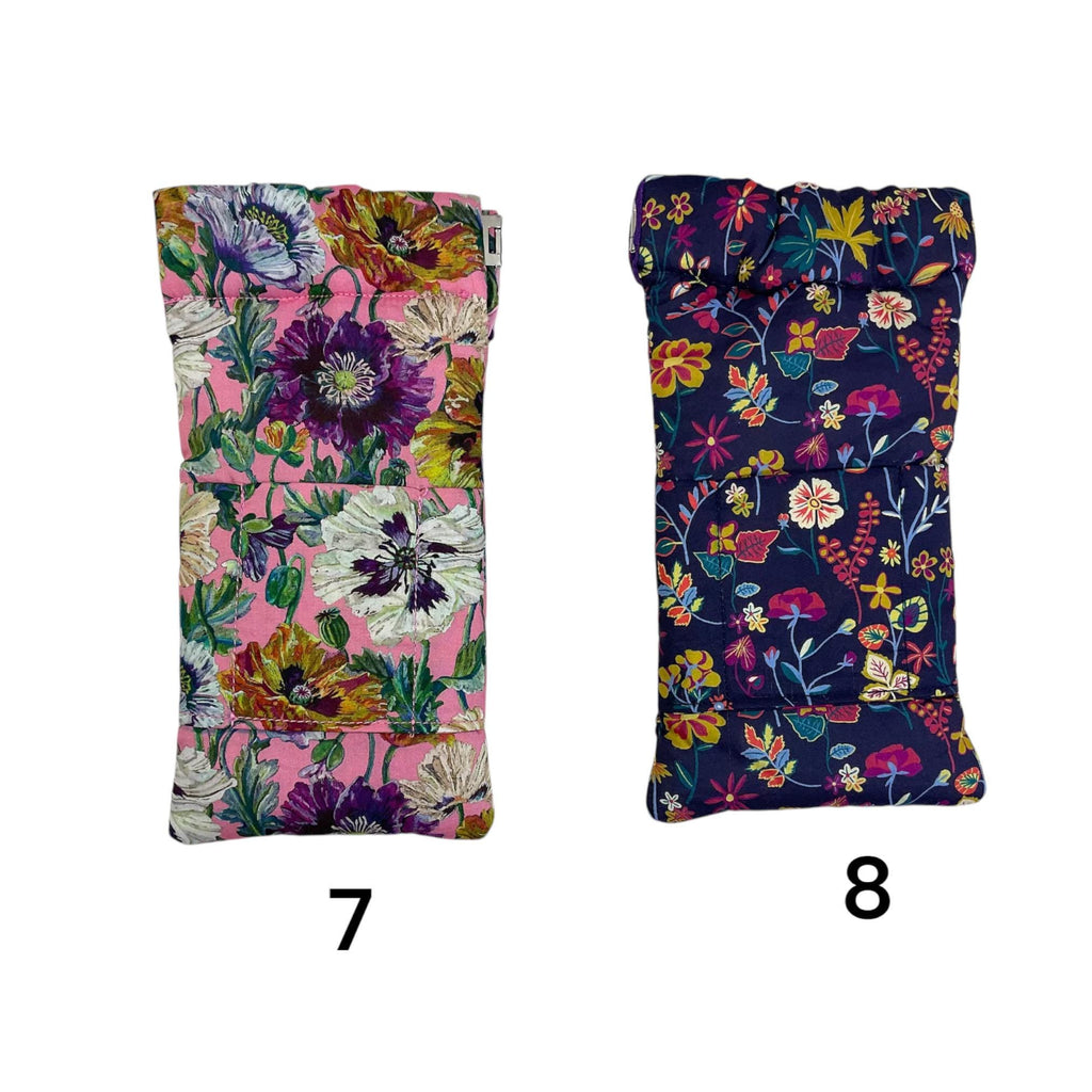 Glasses cases in Liberty floral fabric, snap shut spectacles pouch, sunglasses flex frame, ladies eyeglasses holder, women's gift,