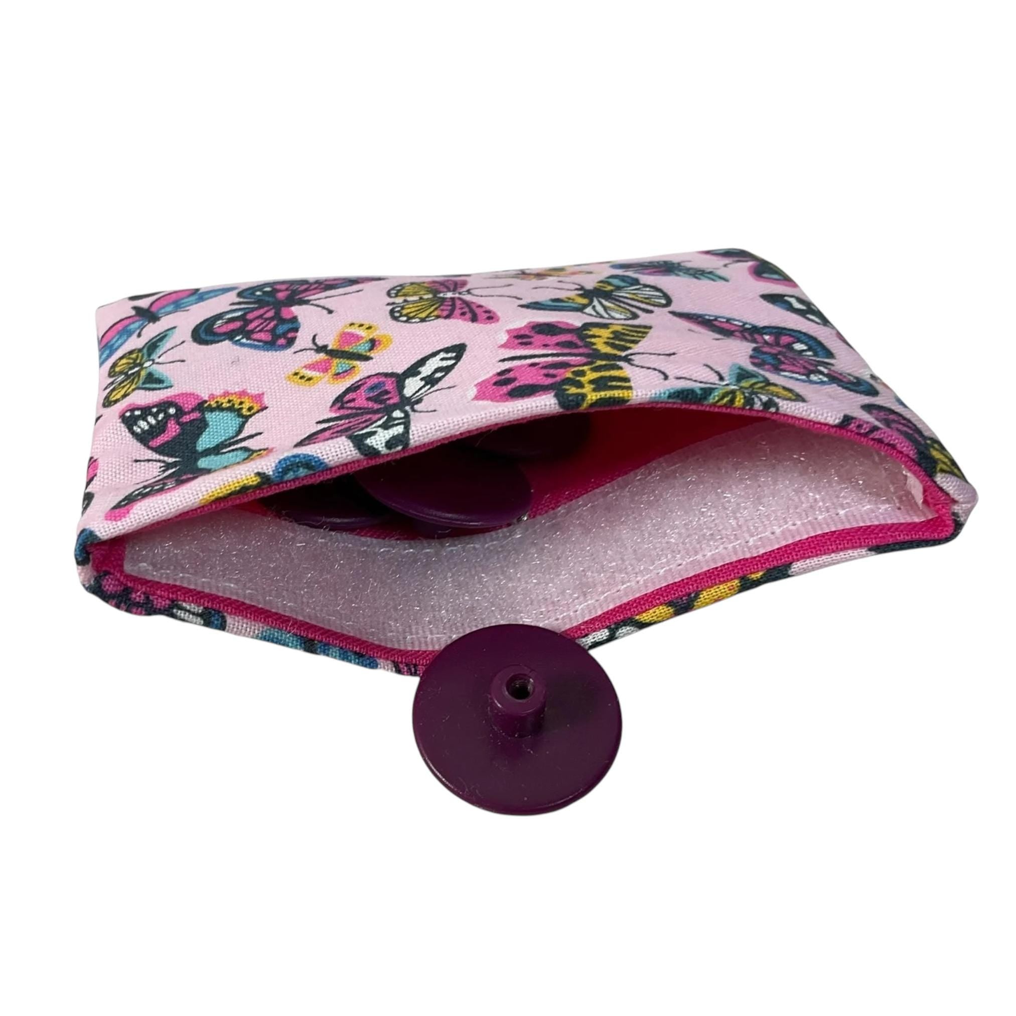 Interchangeable knitting needle case with Liberty fabric , butterfly addi case, chiagoo wallet, knit pro organiser pouch, hiya hiya case,