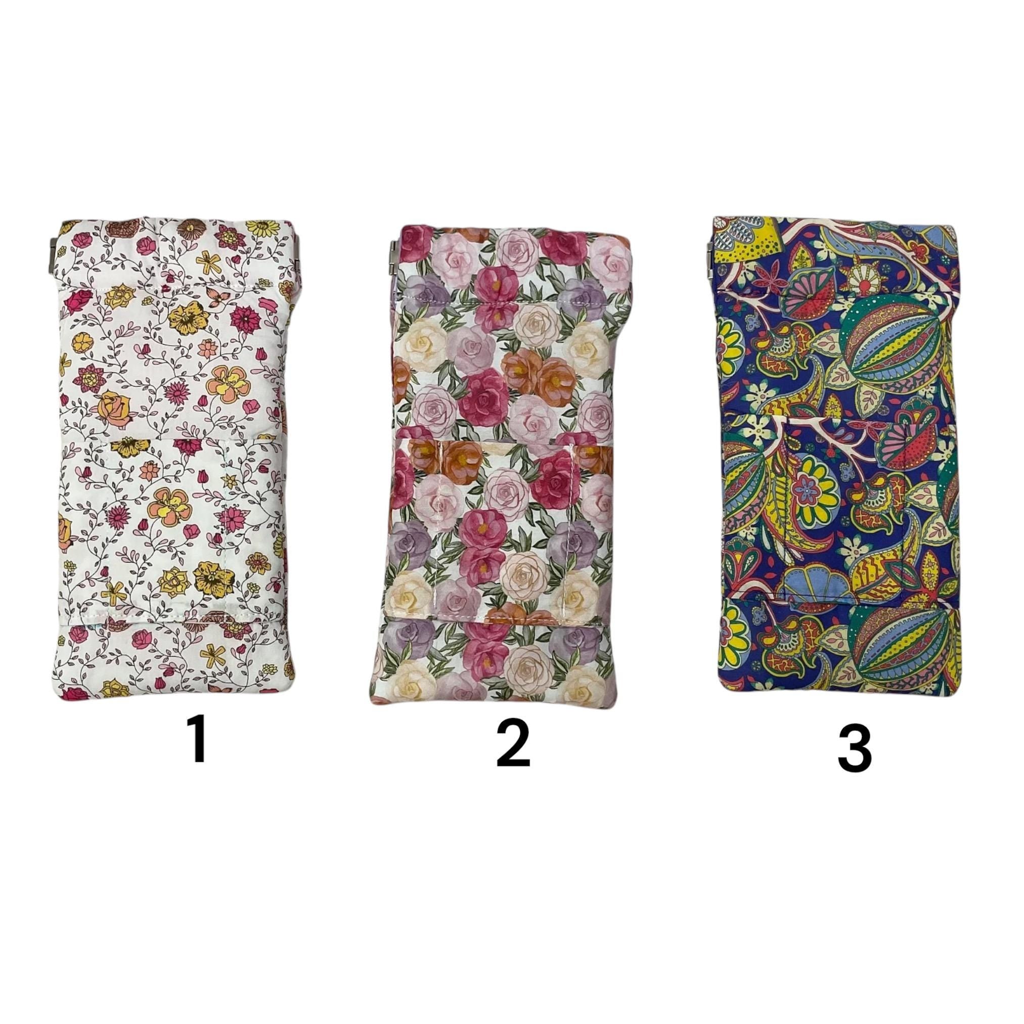Glasses cases in Liberty floral fabric, snap shut spectacles pouch, sunglasses flex frame, ladies eyeglasses holder, women's gift,