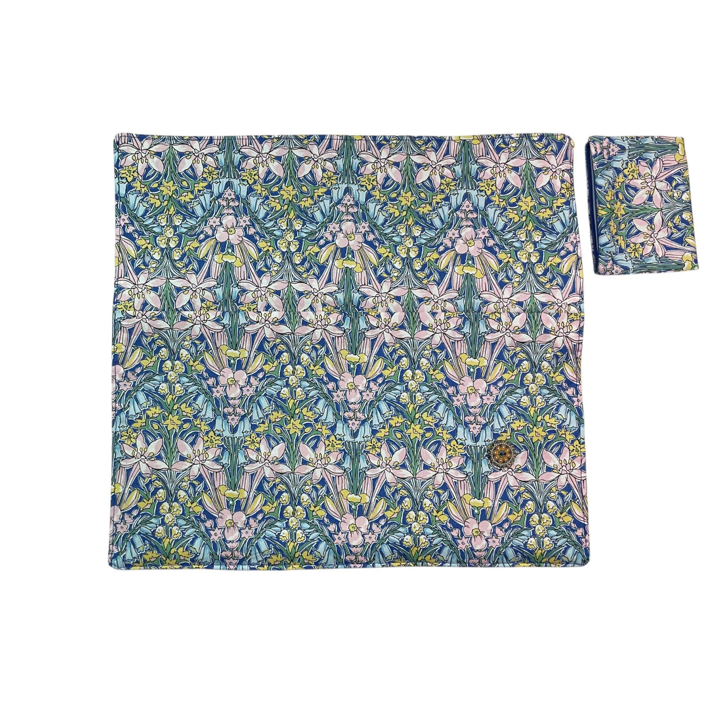 Interchangeable knitting needle case with Liberty floral fabric