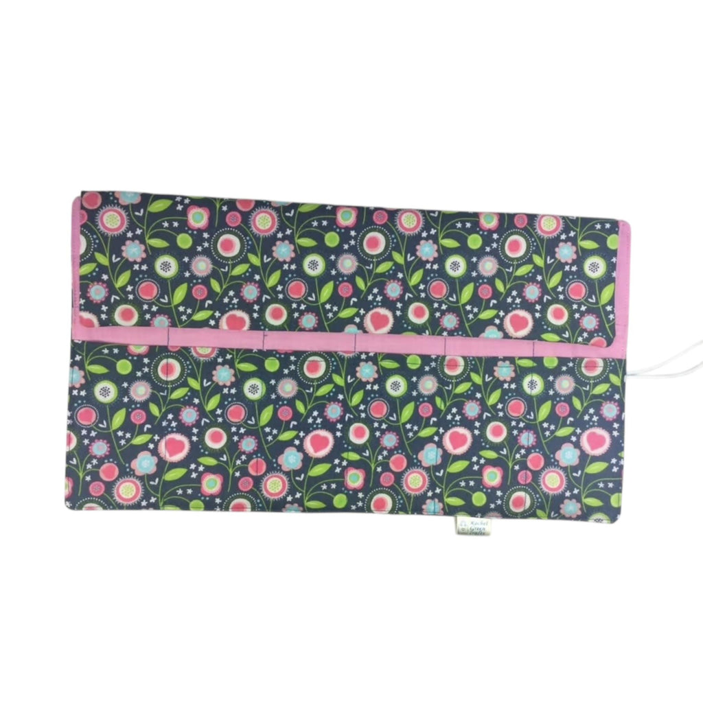 Circular needle case, floral  needle case, fixed circular case, sock needles case, knitting needle roll, knitters gift, needle holder,