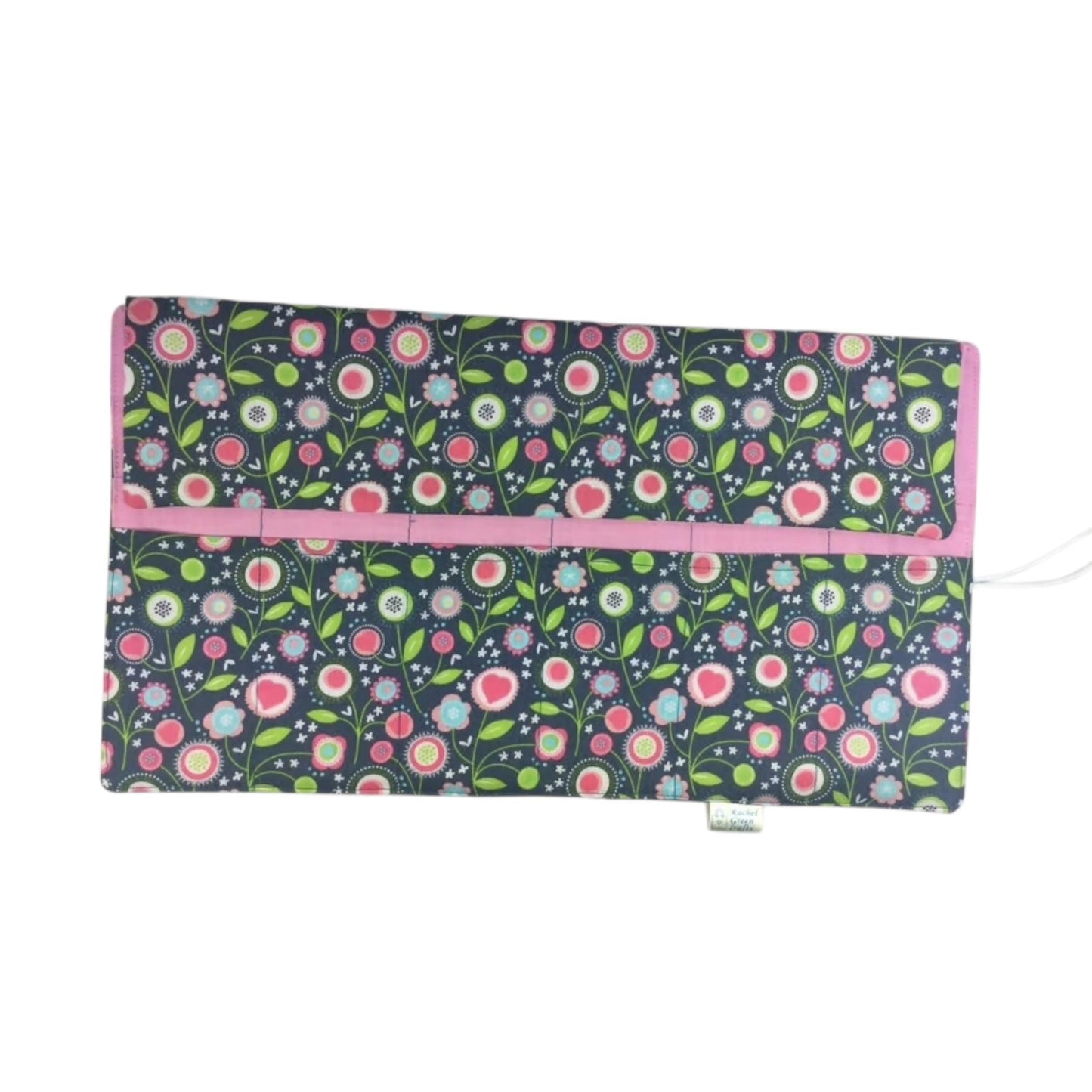 Circular knitting needle case in floral print