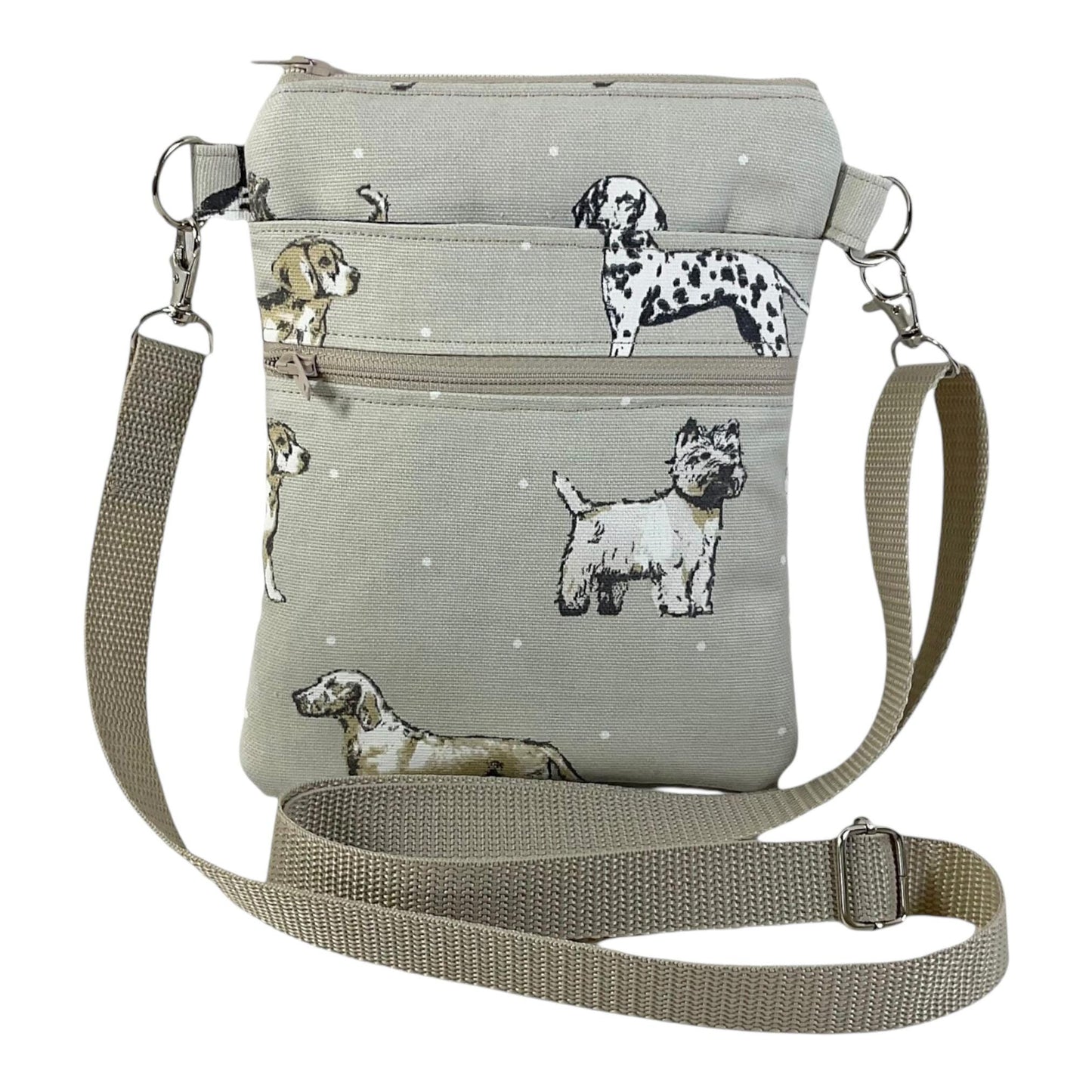 Dog print slim phone shoulder bag
