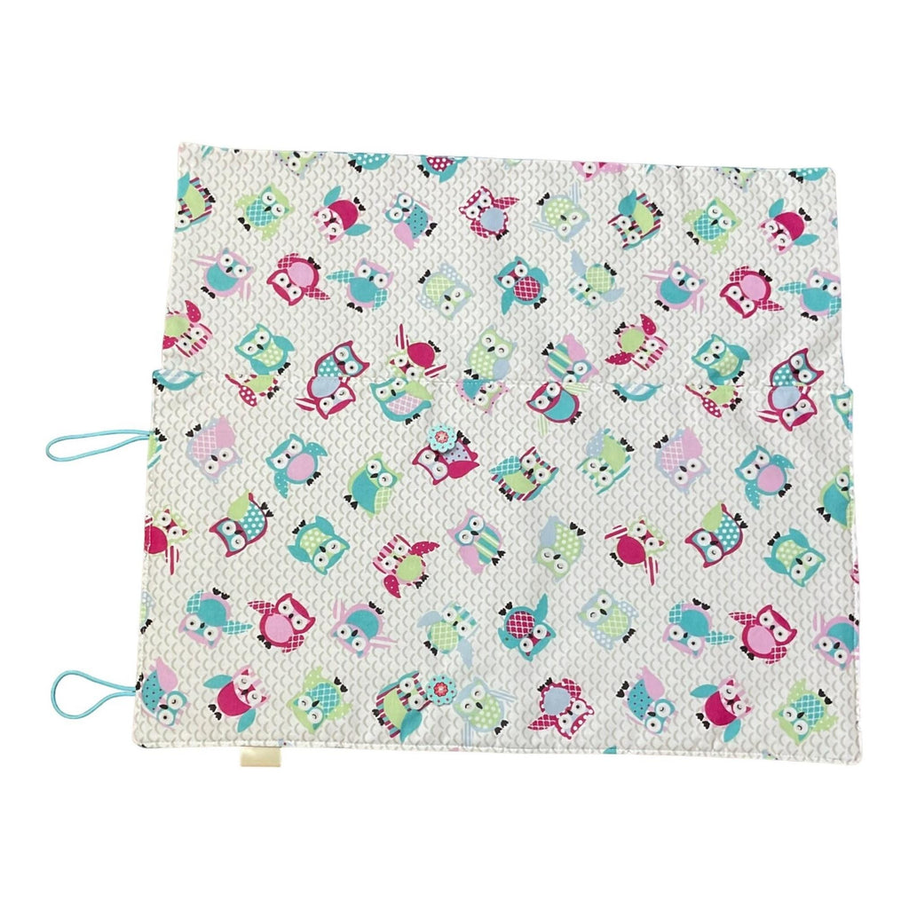 Double pointed knitting needle case with owls,  DPN or crochet hook case, sock knitters gift,