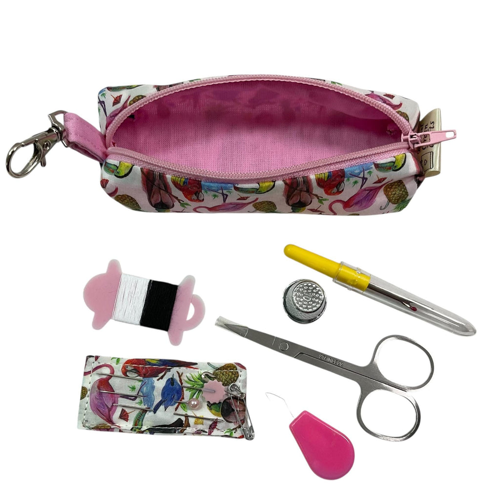 Liberty fabric Mini sewing kit, travel mending case, floral needle case, keychain sewing, sewing notions, stocking filler, ladies gift