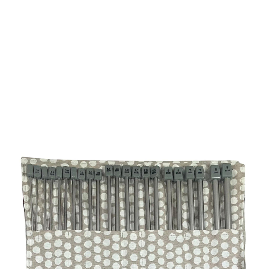 Tartan Sheep Knitting Needle Set: Straight Needles in Roll-Up Case