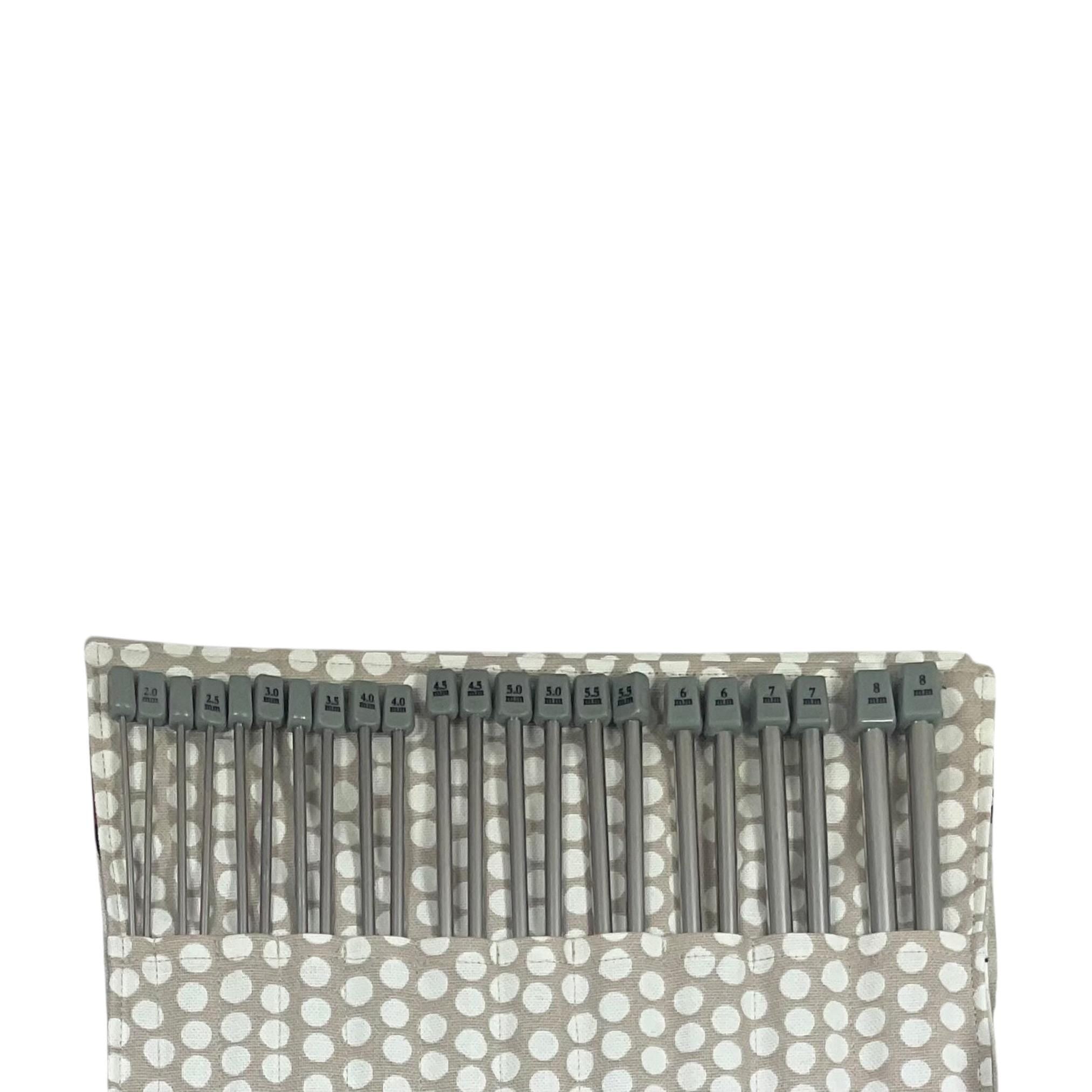 Tartan Sheep Knitting Needle Set: Straight Needles in Roll-Up Case