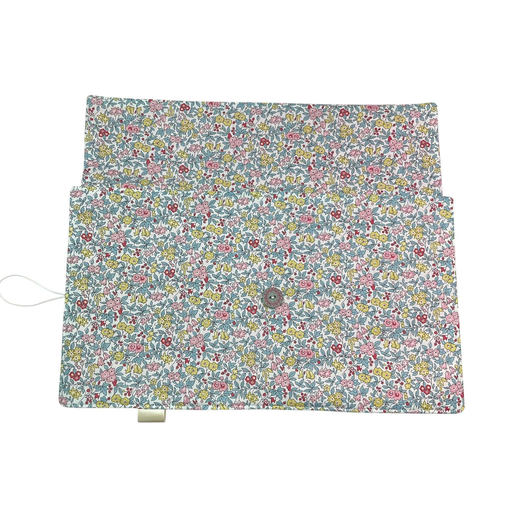 Circular needle case made from Liberty floral fabric, fixed circular sock needle pouch, knitting needle roll, knitters gift, needle holder,