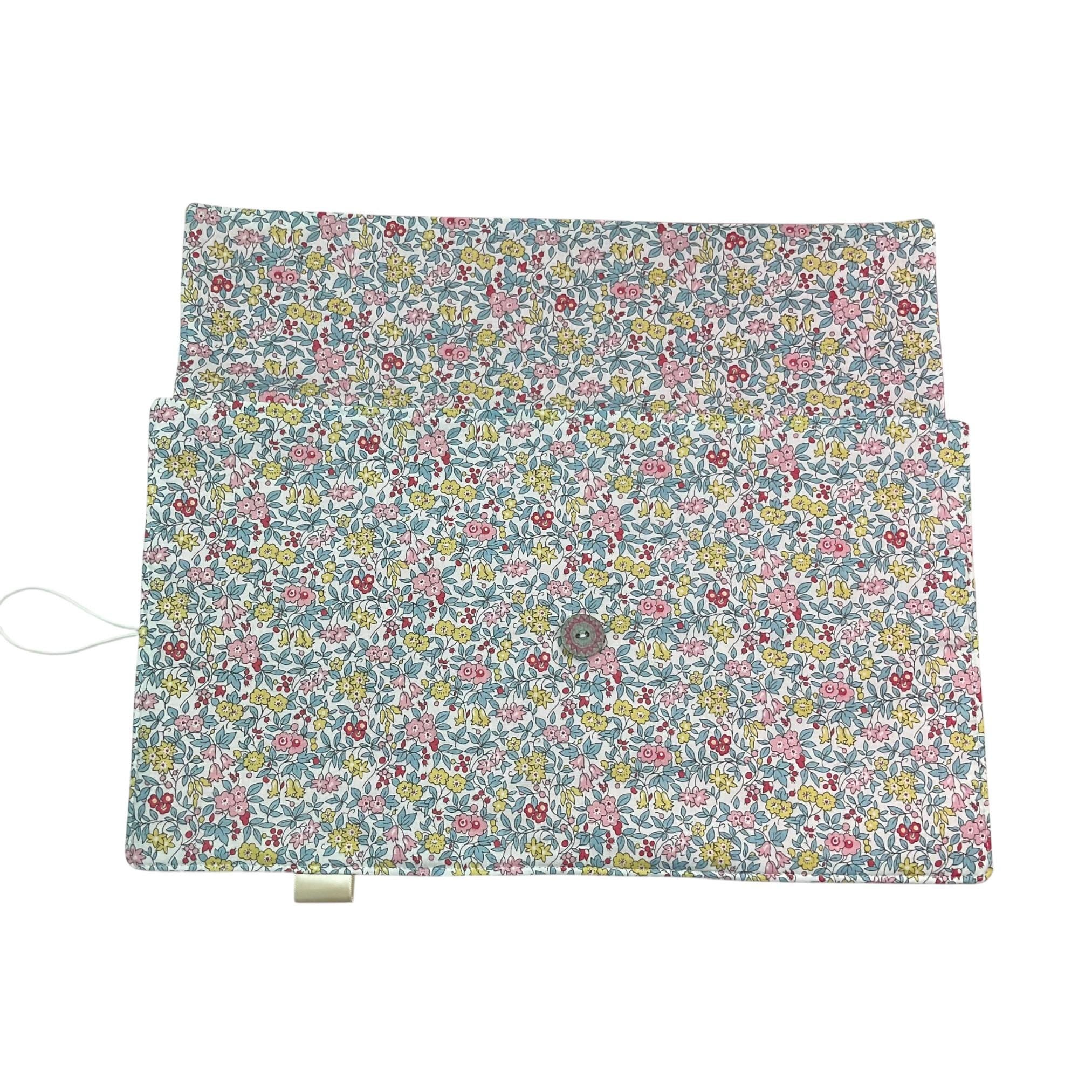 Circular needle case made from Liberty floral fabric, fixed circular sock needle pouch, knitting needle roll, knitters gift, needle holder,