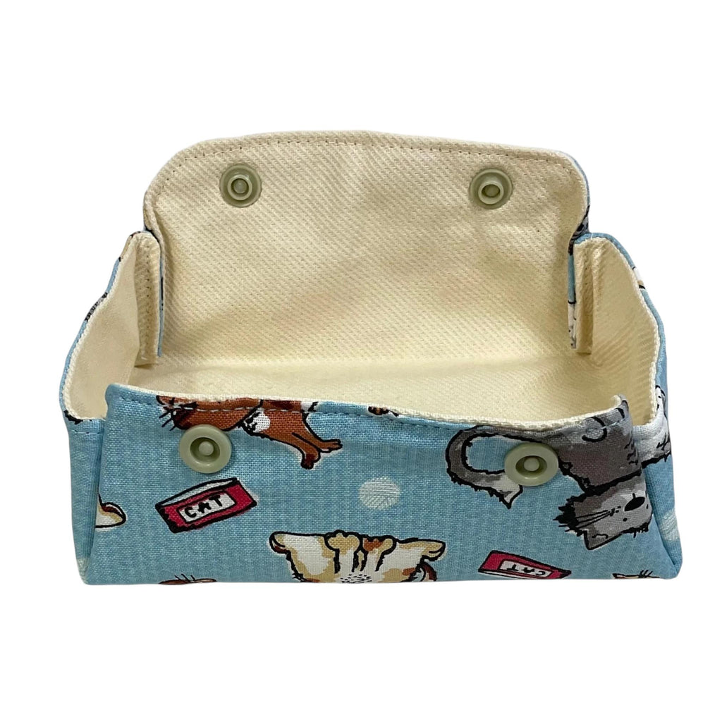 Dog & Cat Print Coin Purse: Fold Up Knitting Notions Pouch