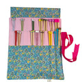 Liberty floral print Straight knitting needle case, needle roll, ribbon tie storage, crafting accessories, knitters gift, needle organiser
