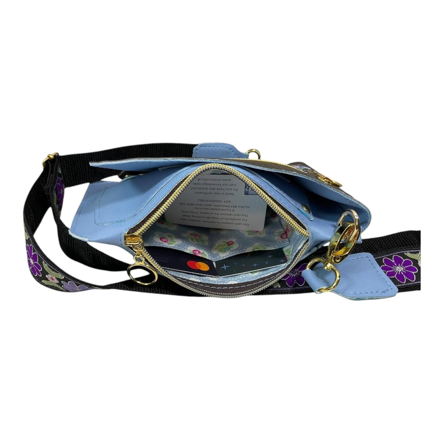Vegan leather phone shoulder bag embroidered