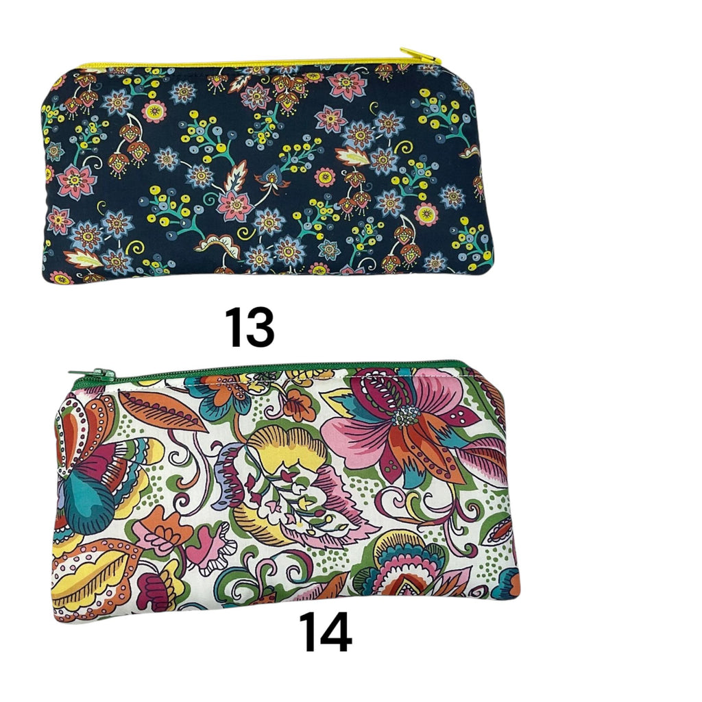 Liberty fabric floral zip case, small makeup pouch, pencil case, phone case, notions holder, handbag organiser, sunglasses holder, privacy