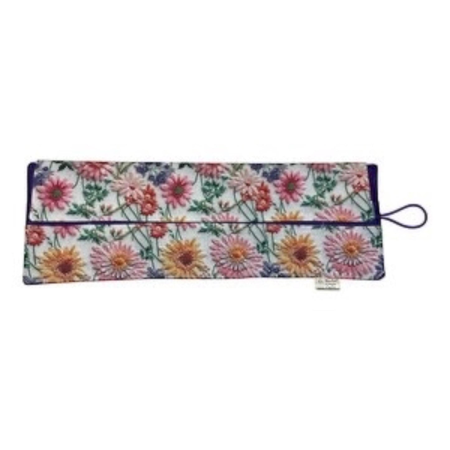 Circular knitting needle case for shorter length needles in floral print