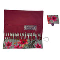 Interchangeable knitting needle case with flowers , floral addi case, chiagoo wallet, knit pro organiser pouch, hiya hiya case,