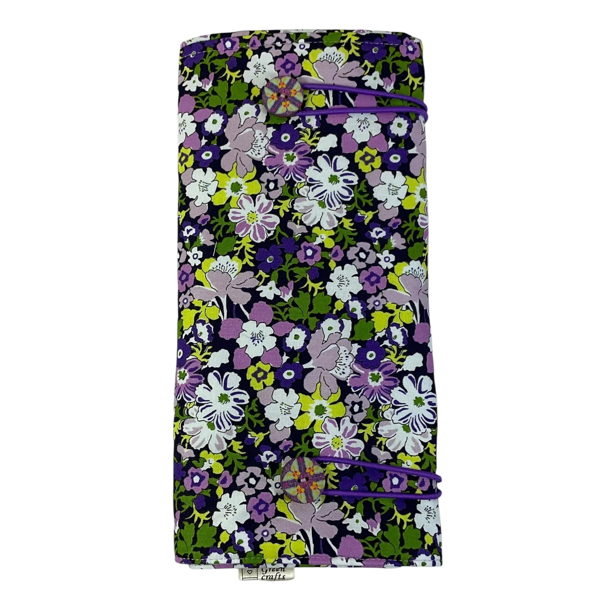 Double pointed knitting needle case made in Liberty floral fabric,  DPN or crochet hook case, sock knitters gift,