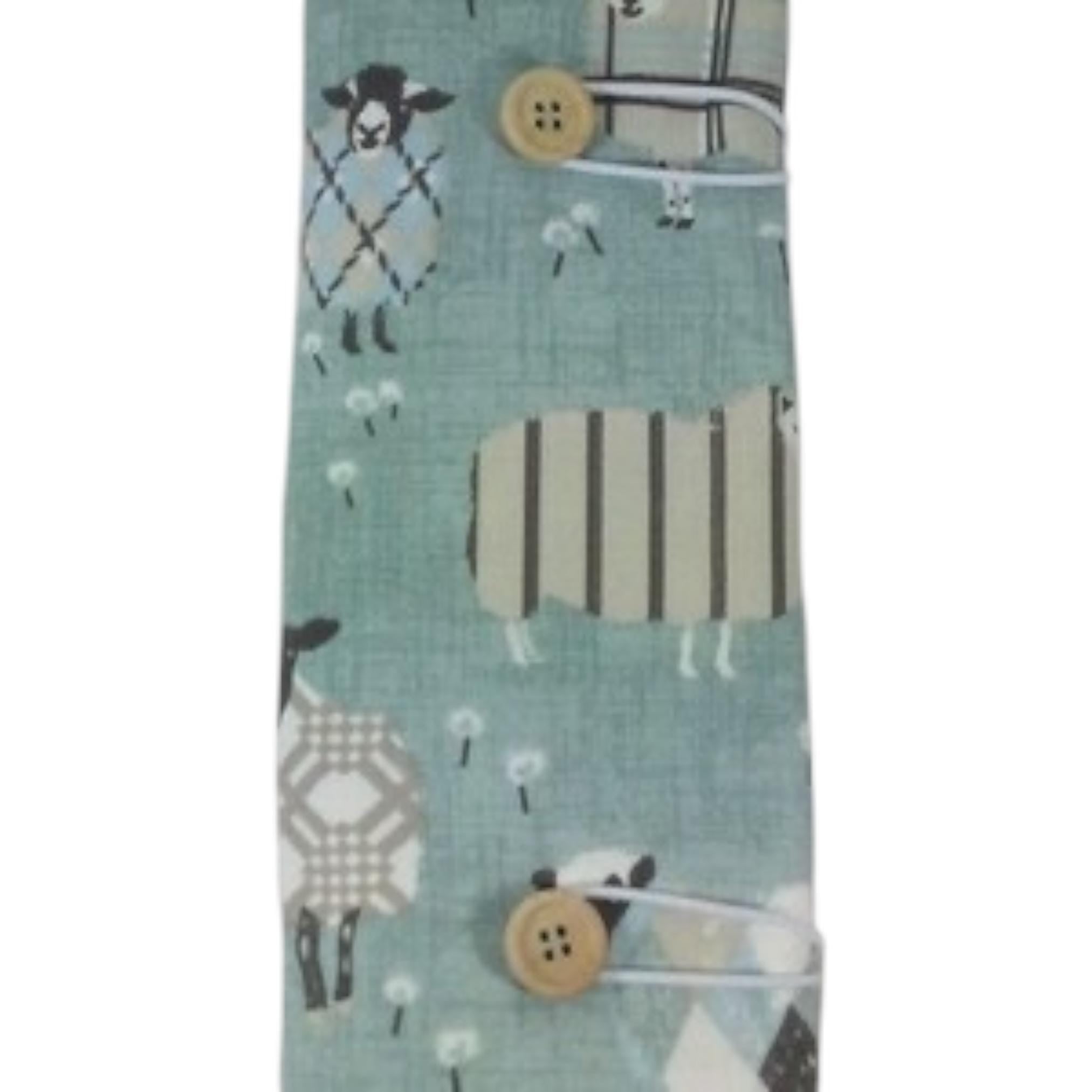 interchangeable and double pointed needle case with turquoise sheep, knitting needle pouch, hiya hiya case, knit pro wallet