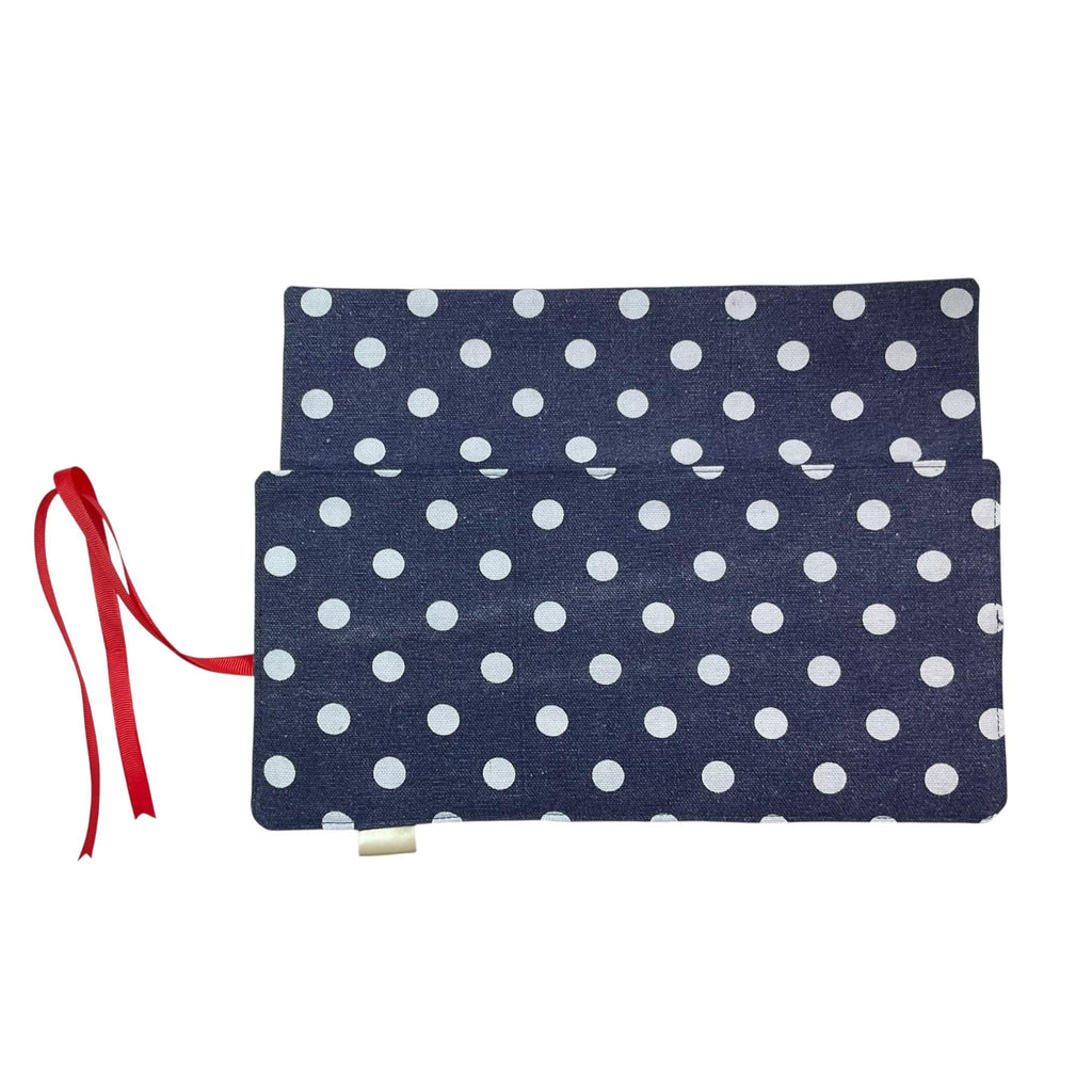 Crochet hook case with denim spot, Ergonomic organiser, roll up case, knitters gift, Crochet gift, crochet storage