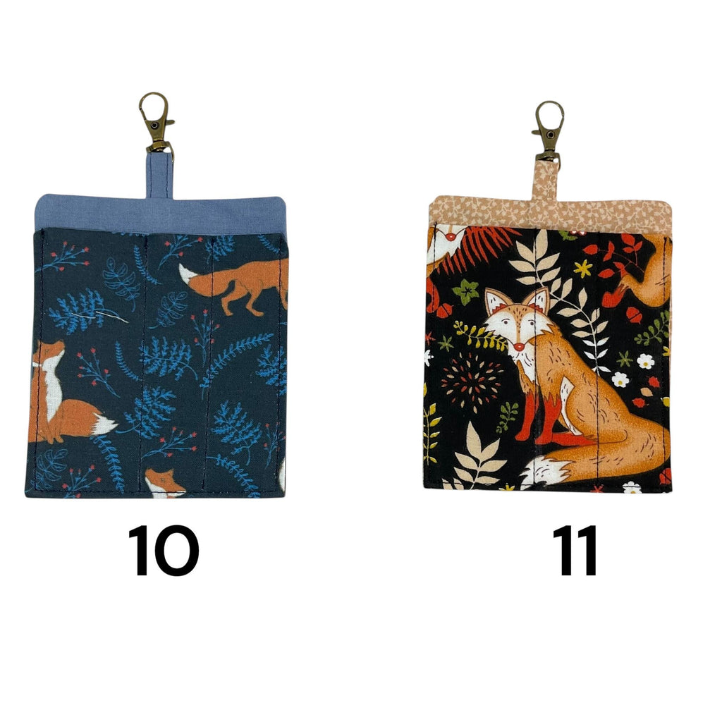 pen holder for highlighter pen clips onto neck lanyard , wide clip on pen pouch, 3 pen fabric pen case, handbag keychain pen holder