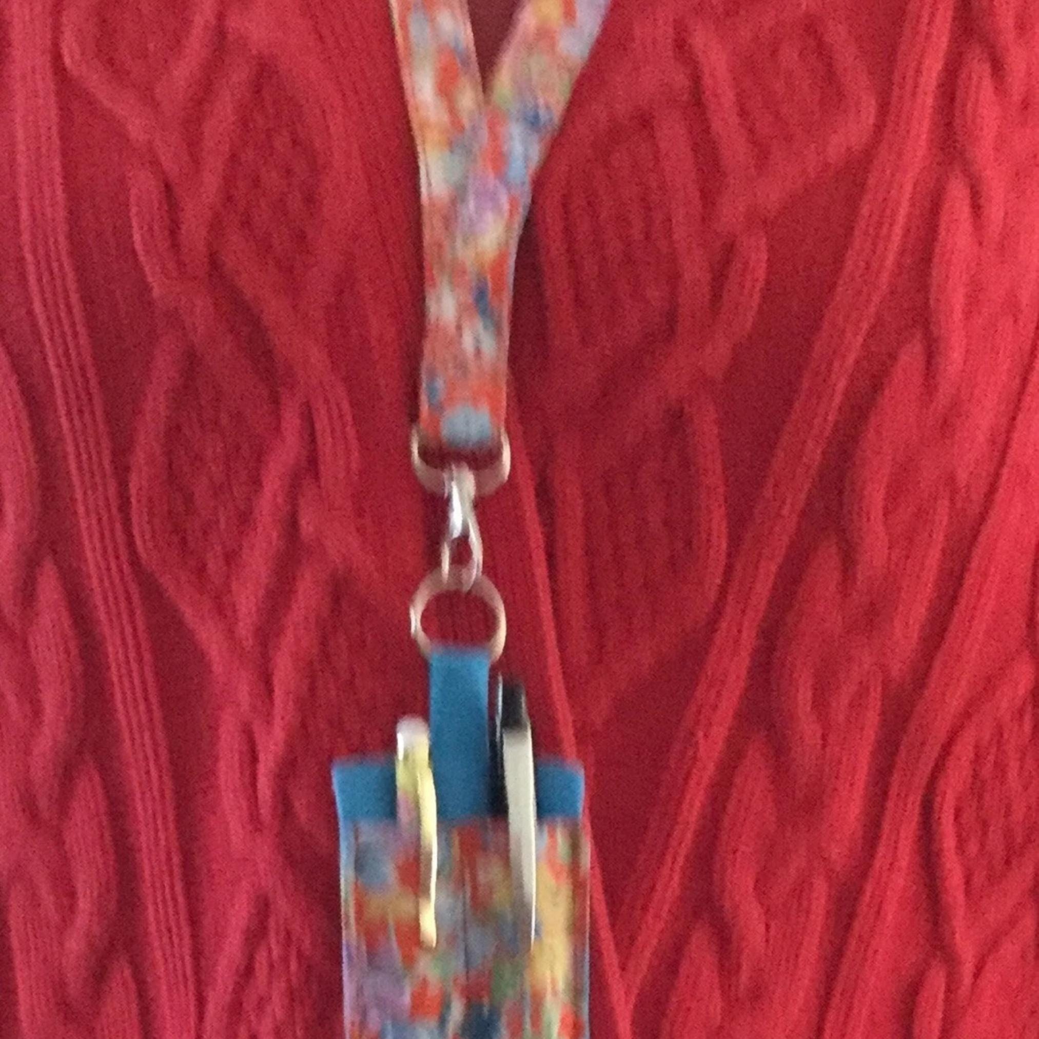 Liberty fabric neck lanyard with detachable pen holder, ID name tag holder in floral prints, teacher gift