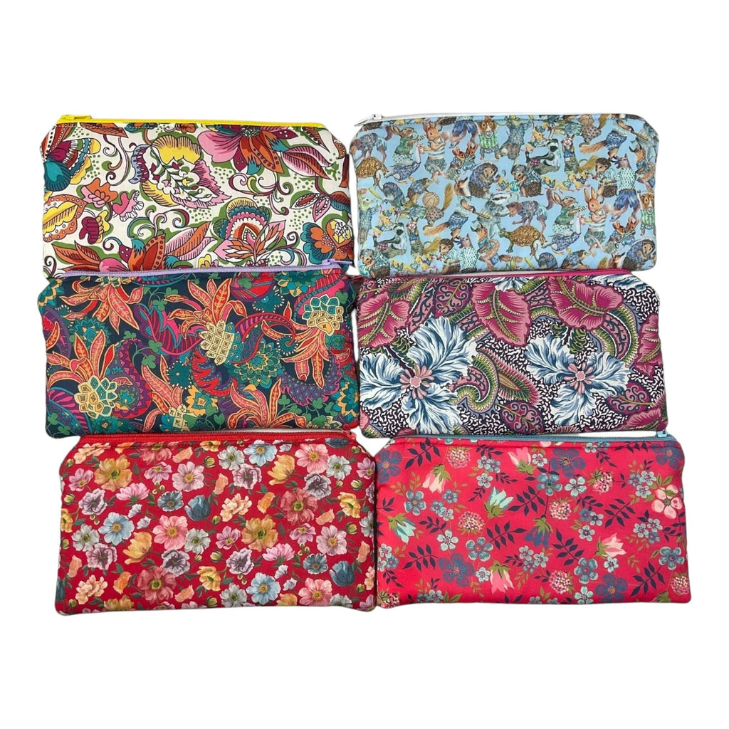 Liberty fabric zip pouch to fit larger phones, floral makeup pouch, pencil  case, notions holder, bag organiser, sunglasses, privacy pouch