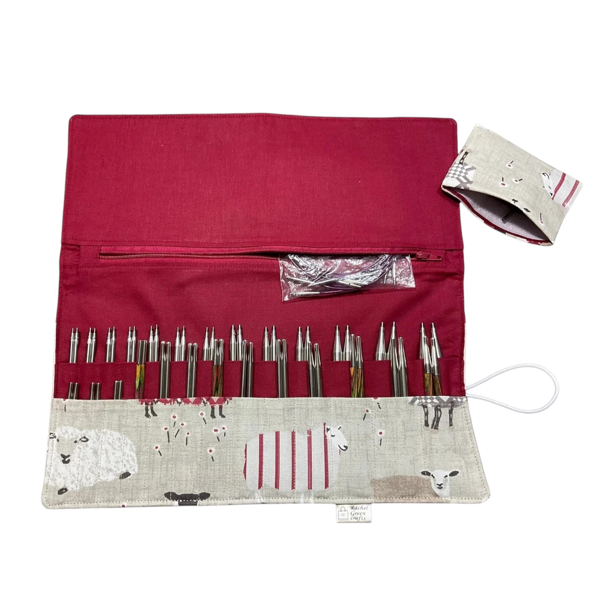 Interchangeable needle case, sheep case, addi needle case, chiagoo needle case, knit pro needle case, hiya hiya case, sheep needle case