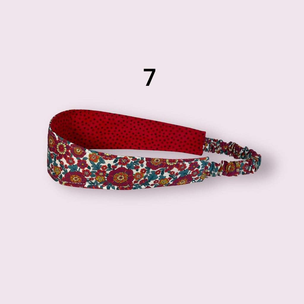 Ladies Liberty fabric elasticated hairband adult headband, no pinch fabric floral reversible