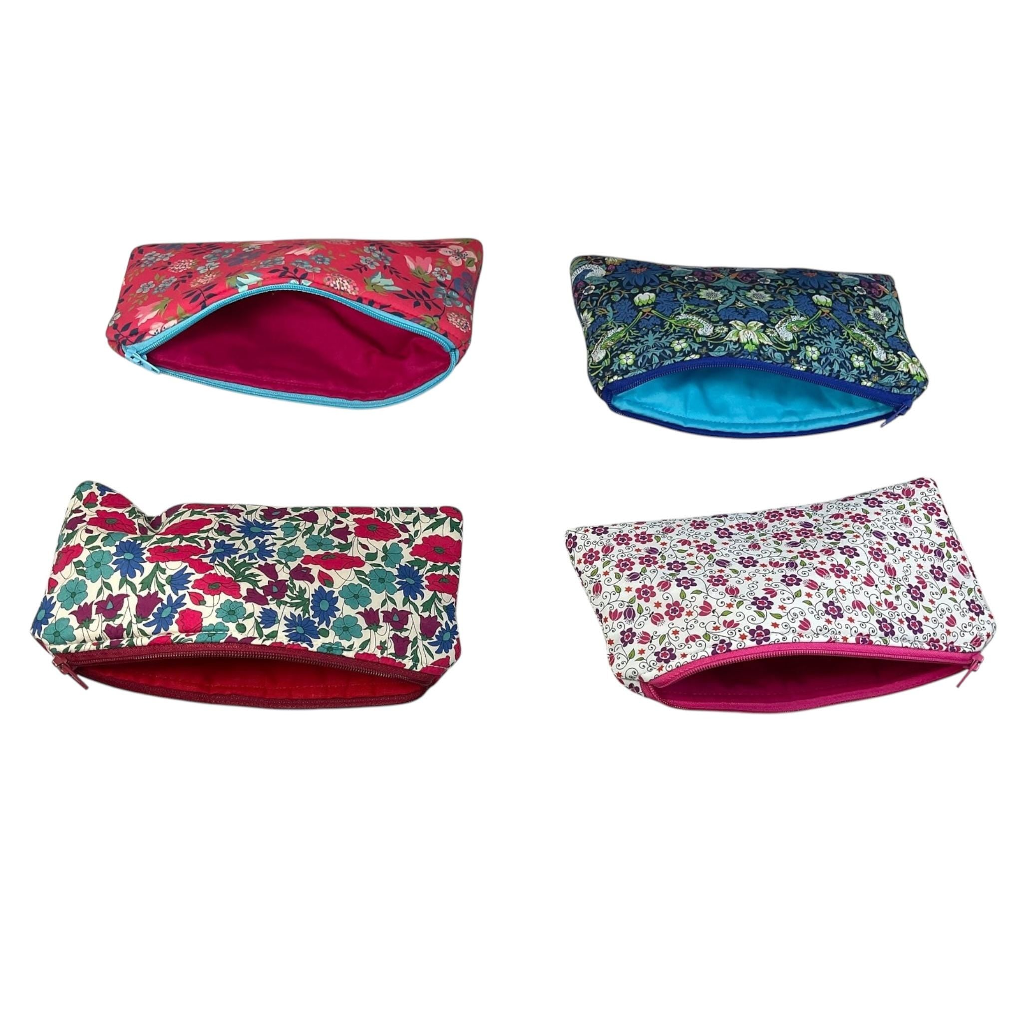Liberty fabric floral zip case, small makeup pouch, pencil case, phone case, notions holder, handbag organiser, sunglasses holder, privacy