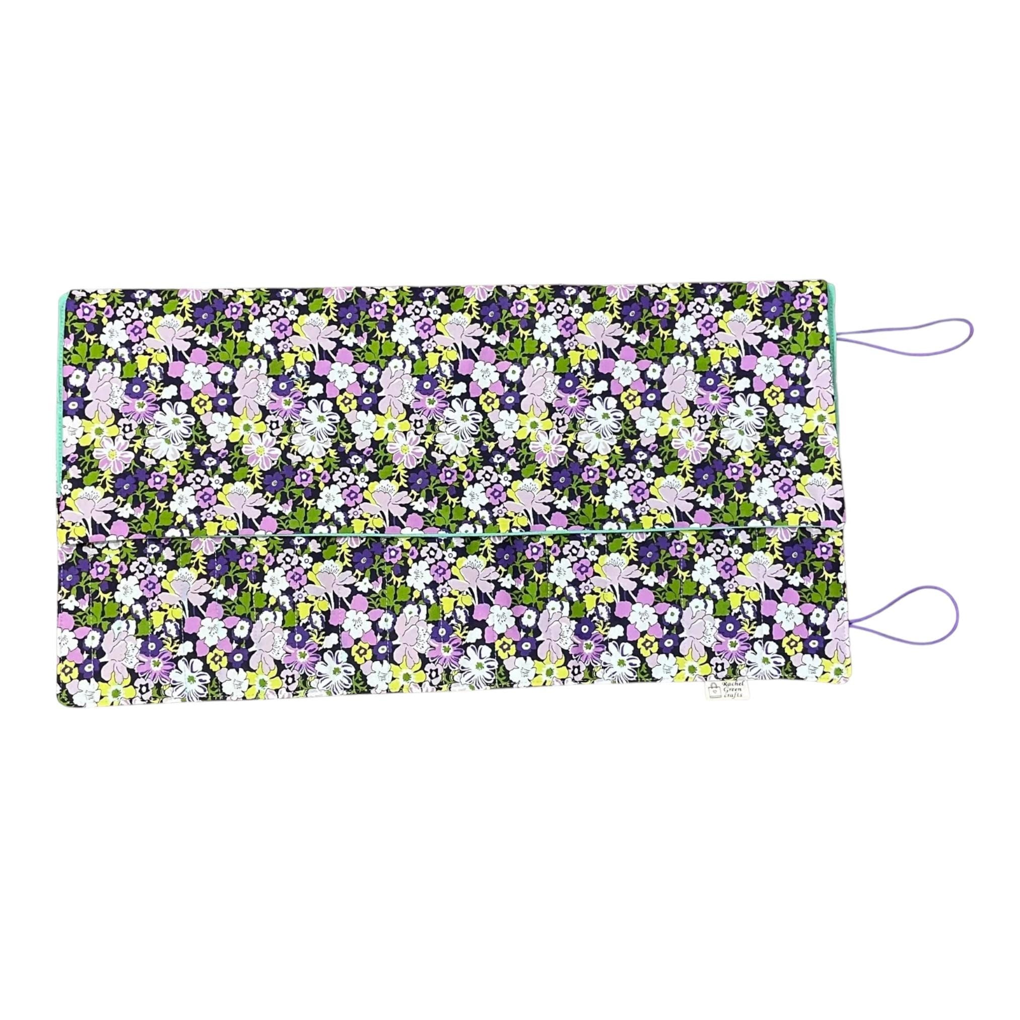 Double pointed knitting needle case made in Liberty floral fabric,  DPN or crochet hook case, sock knitters gift,