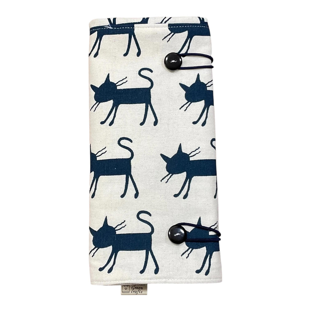 Double pointed knitting needle case with cats,  DPN or crochet hook case, sock knitters gift,