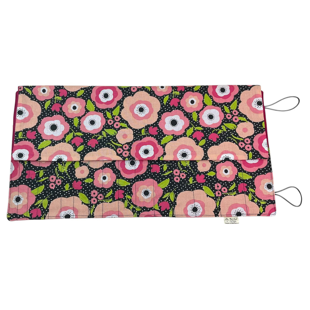 Floral DPN Knitting Needle Case: Crochet Hook Organizer, Holds up to 32 Sets