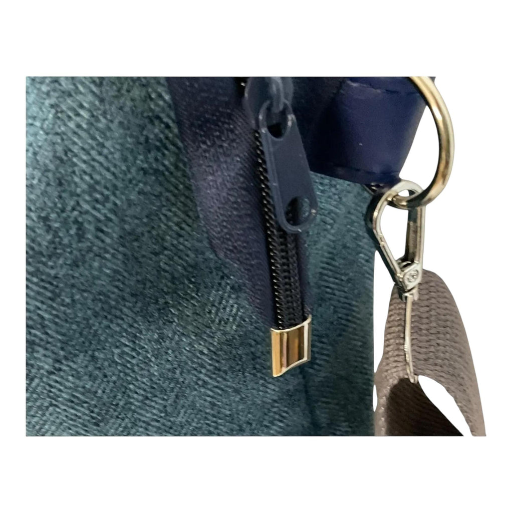 Knitting and crochet tote bag with zip top, large sheep organiser crossbody bag