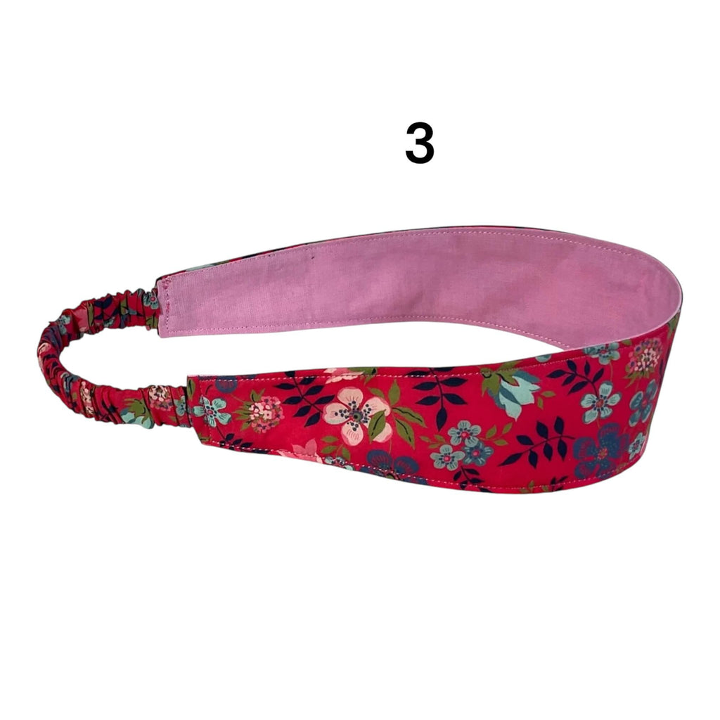 Ladies Liberty fabric elasticated hairband, adult headband no pinch fabric floral reversible